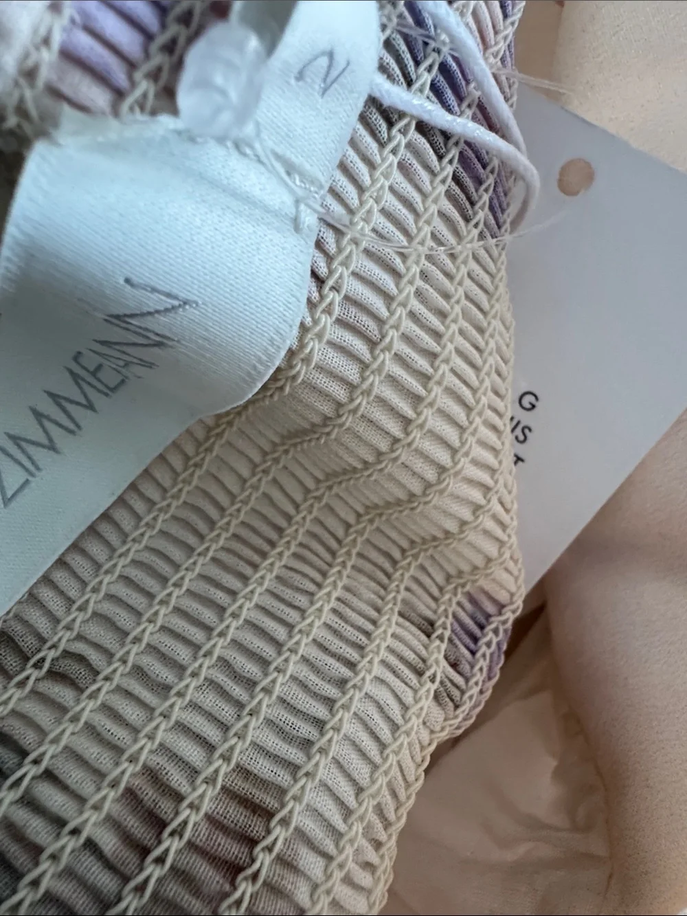 Zimmermann Cream Maxi Dress Rosa Lavender Floral striped picnic - Picture 7 of 8